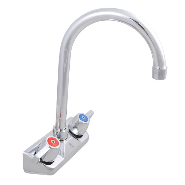 Bk Resources WorkForce Standard Duty Faucet, 8"gooseneck spout, 4"O.C.Splash Mount BKF-W-8G-G